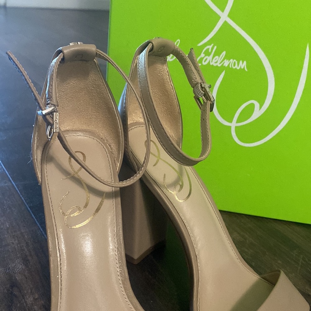 Nude heel 3” sandals Sam Edelman Yaro classic nude - Picture 3 of 8